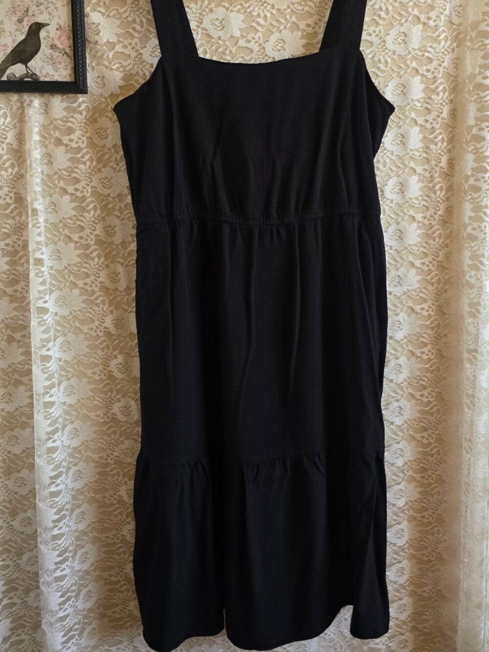 Black Tiered Tank Dress - Whimsigoth - Grunge - Ren Faire - Fairy - Cottagecore